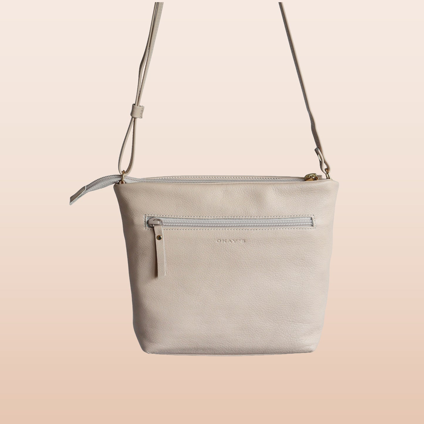 Keskikokoinen olkalaukku, beige