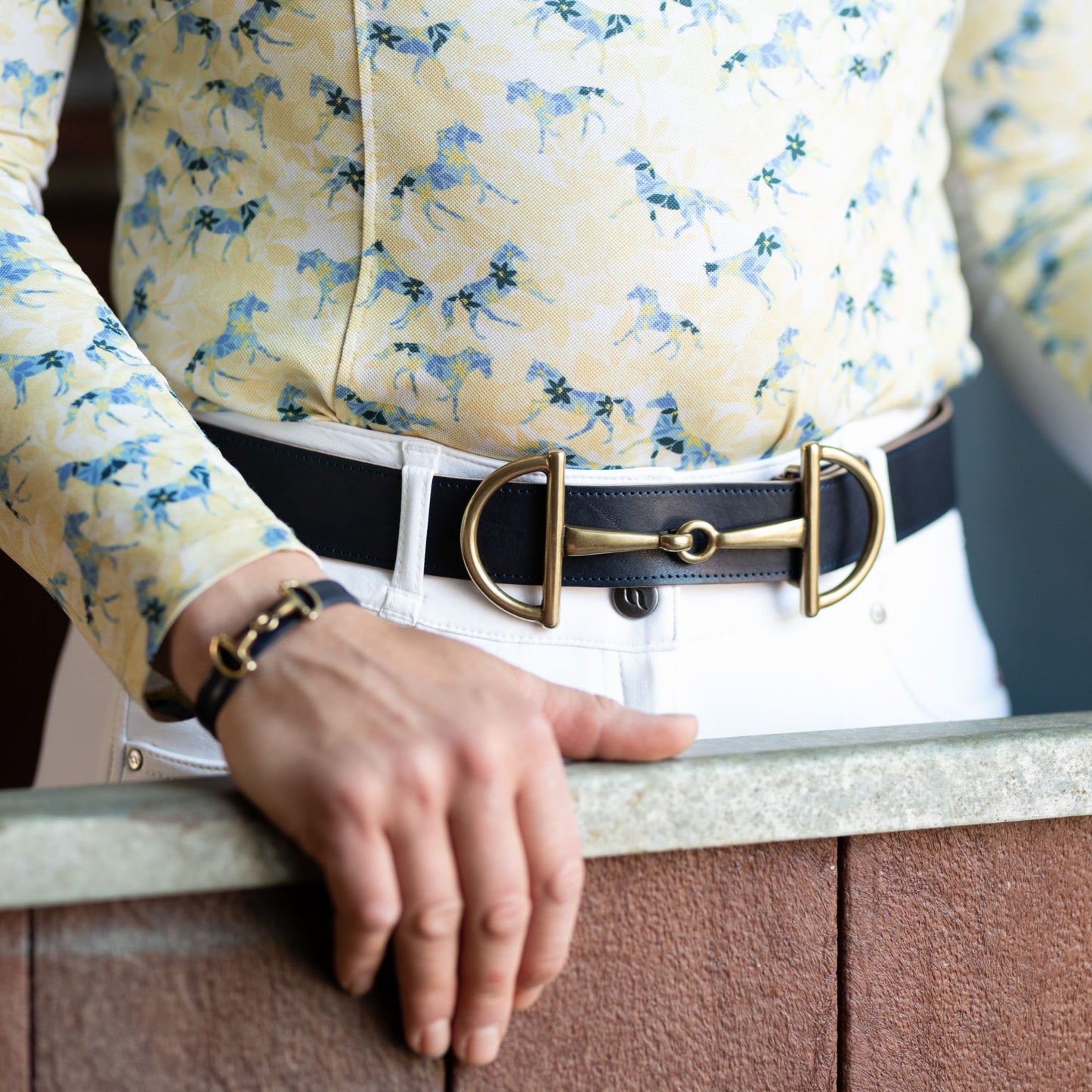 Belt with horse bit