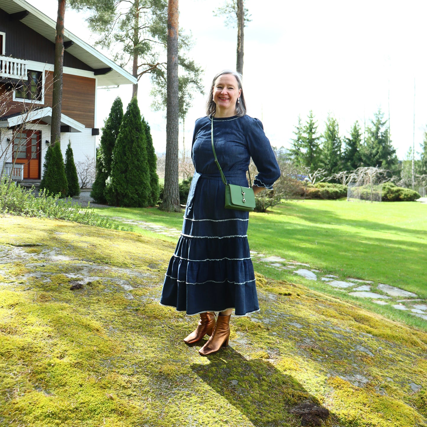 Olkalaukku Iiris, lehtivihreä